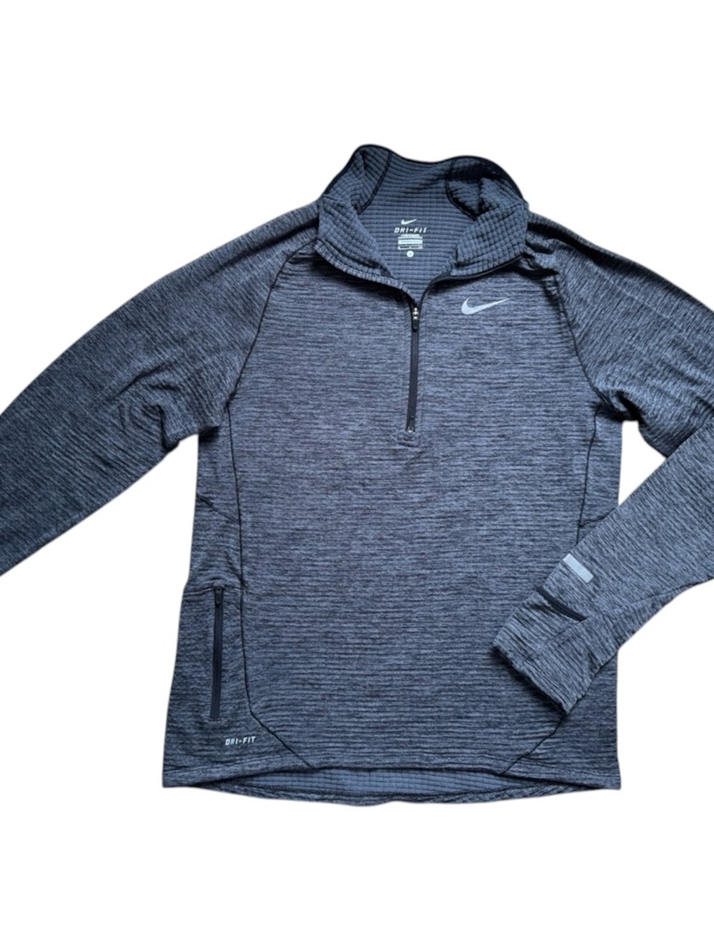 Nike Dri-FIT Sphere 1/2 Zip Pullover Gray Mens Small Running Thumbholes